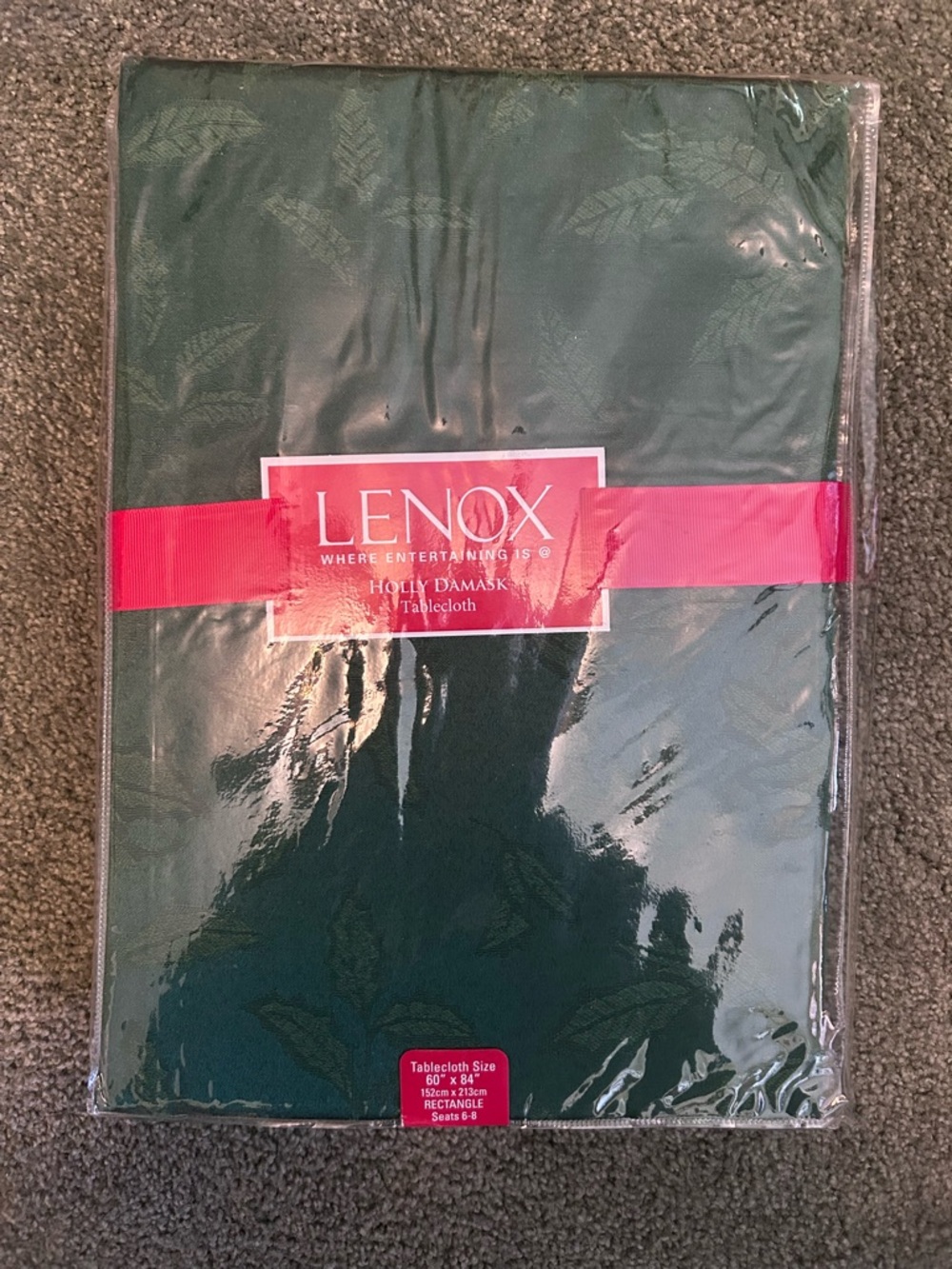 Lenox Holly Damask Dark Green Table Linen